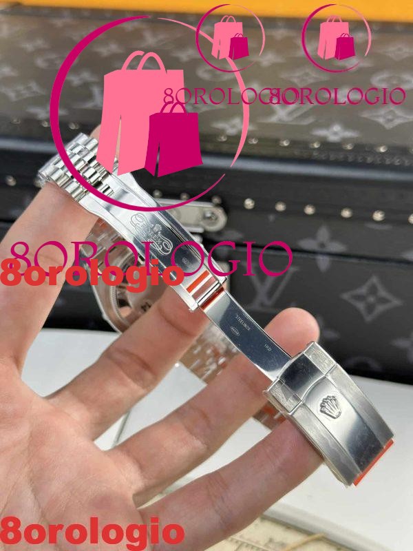 Rolex Datejust Quadrante Motivo Blu Bracciale Jubilee Luminoso Replica Super Clone 36mm Orologio - immagine 3