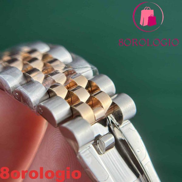 Rolex Datejust Due Tono 10K Oro Rosa Replica Quadrante Cioccolato con Diamanti Jubilee Super Clone 31mm Orologio - immagine 3