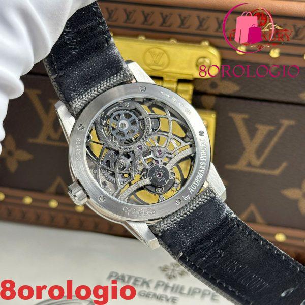Audemars Piguet Code 11.59 Tourbillon Openworked 26600CR Quadrante Grigio Cinturino in Tessuto Migliore Replica 1:1 APPF 41mm Orologio - immagine 3