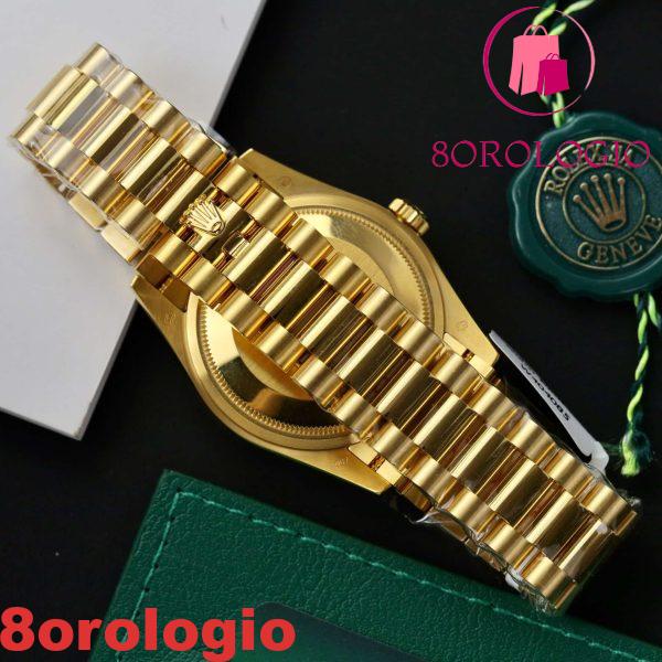 Rolex Day-Date 128348RBR-0037 Quadrante Turchese 18K Oro Giallo Replica Ghiera Moissanite 36mm Orologio - immagine 3