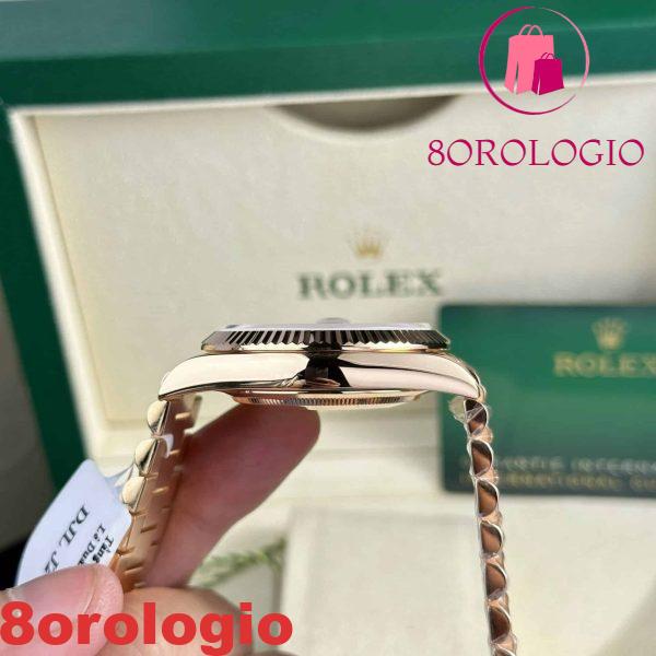 Rolex Day-Date 228235 18K Rose Gold Replica Quadrante cioccolato con diamanti 177g V3 GMF Super Clone 40mm Orologio - immagine 3
