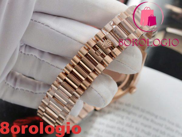 Rolex Day-Date 228235 Quadrante Pavé con Diamanti a Baguette Placcato in Oro 18K Lunetta Personalizzata con Moissanite a Baguette Migliore Replica 40mm Orologio - immagine 3