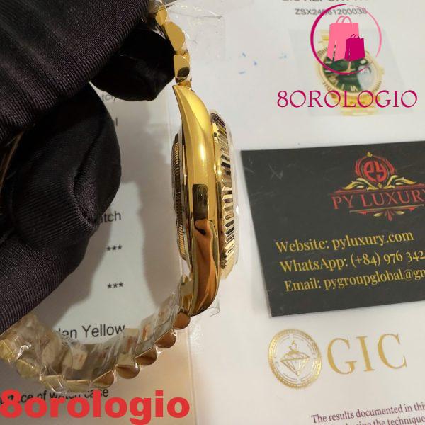 Rolex Day-Date 228238-0061 Quadrante Verde Romano Oro Giallo 18K Rivestito Miglior Replica V3 GMF 40mm Orologio - immagine 3