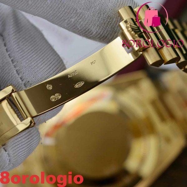 Replica Rolex Day-Date 228348RBR Oro Giallo 18K Quadrante Nero con Diamanti Ghiera in Moissanite GMF V3 Super Clone 40mm Orologio - immagine 3