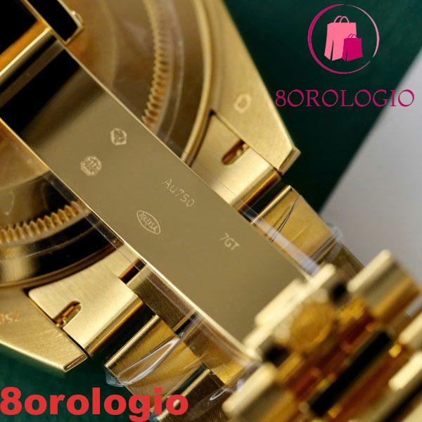 Rolex Day-Date 228348RBR-0046 Quadrante con Indici a Baguette in Moissanite MOP Oro Giallo 18K Replica 1:1 Lunetta in Moissanite GMF V3 40mm。 Orologio - immagine 3