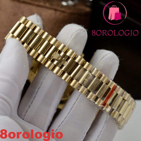 Replica Rolex Day-Date 40 Oro Giallo Quadrante Champagne con Diamanti V3 GMF 40mm Orologio - immagine 3