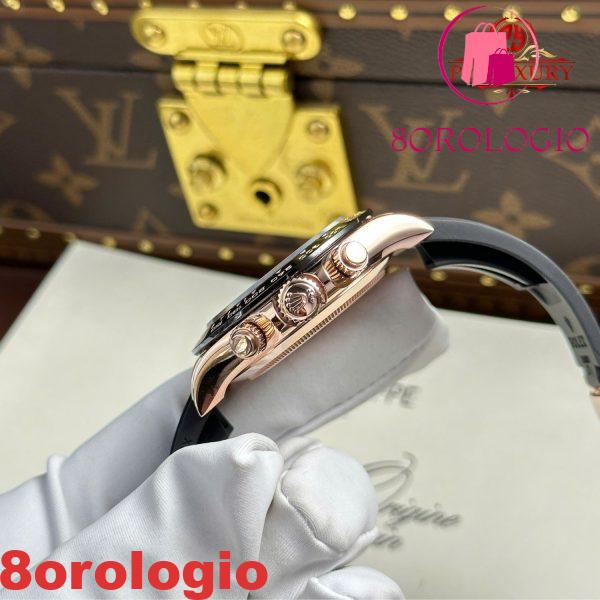 Rolex Daytona 116515LN Quadrante Nero Oro Rosa 18K Wrapped Oysterflex 1:1 Migliore Replica 40mm Orologio - immagine 3