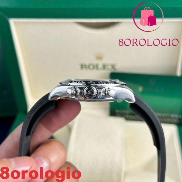 Replica Rolex Daytona 126519-0006 Acciaio & Quadrante Nero Lucido Cinturino in Gomma Oysterflex Clean Factory 40mm Orologio - immagine 3