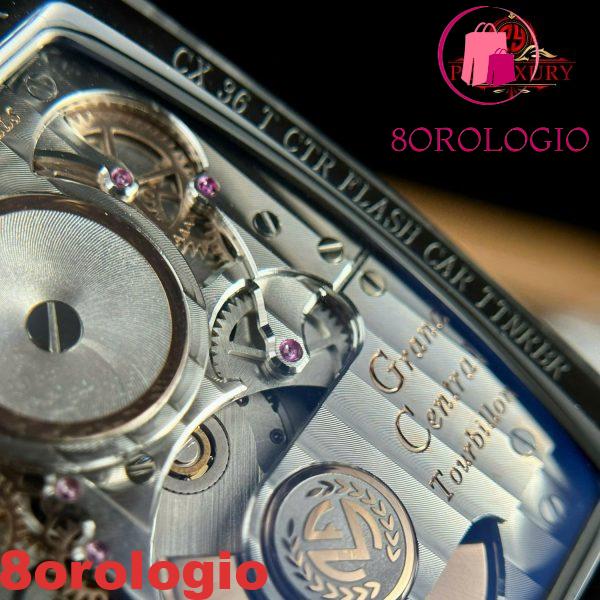 Franck Muller Grand Central Tourbillon Black Carbon Quadrante Arabo Replica Migliore 44mm Orologio - immagine 3
