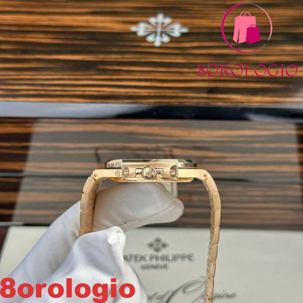 Patek Philippe Nautilus 5712/1R-001 Quadrante Marrone Oro Massiccio 18K replica CNC su Misura 40mm Orologio - immagine 11