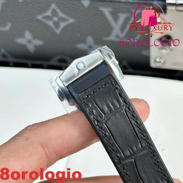 Omega Constellation Quadrante Nero Lunetta in Ceramica Nera Cinturino in Pelle Replica Migliore VSF 41mm Orologio - immagine 3