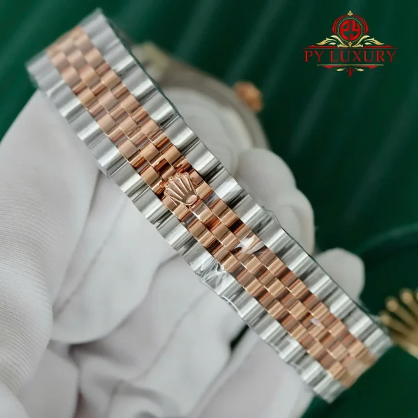 Rolex Datejust 278381RBR-0006 Due Tono Quadrante Cioccolato Ghiera con Diamanti Jubilee Miglior Replica THB 31mm Orologio - immagine 3