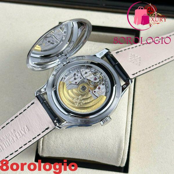 Patek Philippe Calatrava 5227G-010 Quadrante Nero Cinturino in Pelle Migliore Replica 3KF 39mm Orologio - immagine 3