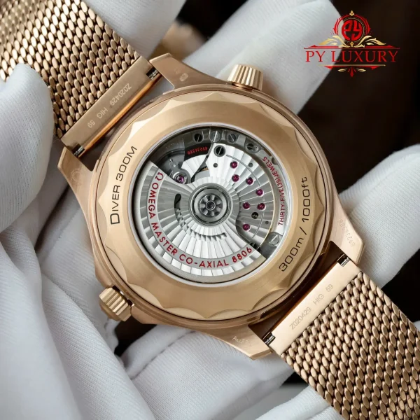 Omega Seamaster Diver 300M Bronze Gold su Quadrante Nero Bronze Gold 1:1 Miglior Replica VSF 42mm Orologio - immagine 3