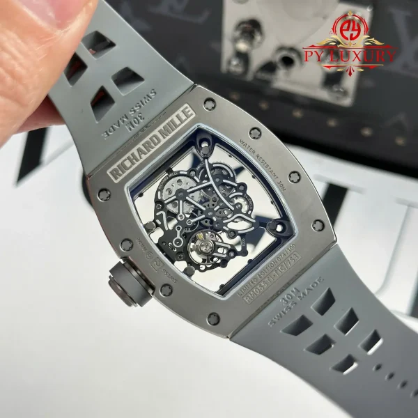 Richard Mille RM055 Bubba Watson Tutto Grigio Titanio e Ceramica 1:1 Miglior Replica ZF 42.7mm Orologio - immagine 3