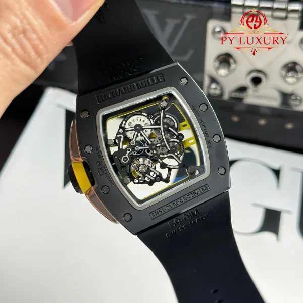 Richard Mille RM61-01 Yohan Blake 'Green' Ceramica Nera Cinturino in Gomma Replica ZF 42.7mm X 50.23mm Orologio - immagine 3