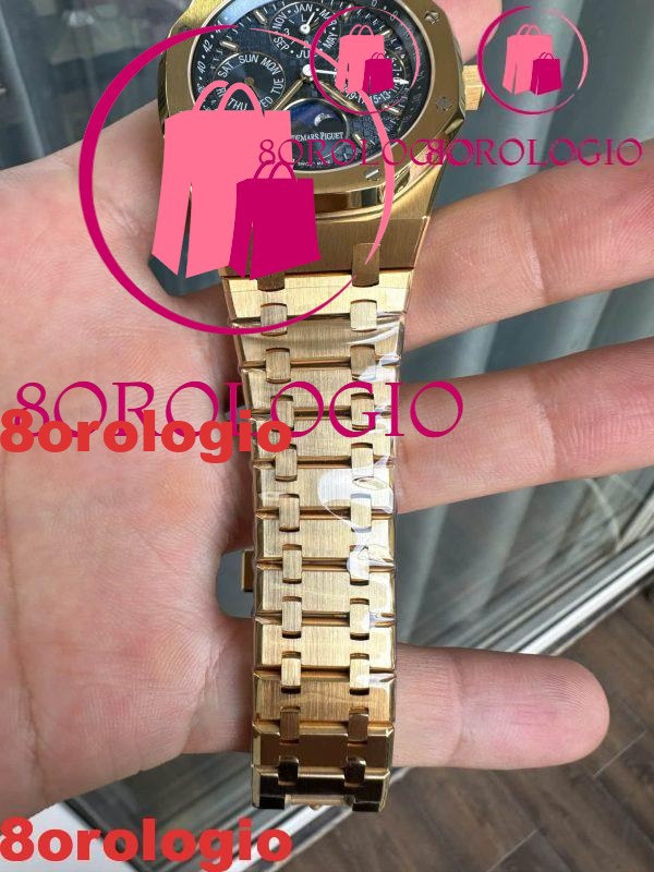 Audemars Piguet Royal Oak Calendario Perpetuo 26574BA Quadrante Blu Oro Giallo 18K Migliore Replica 41mm Orologio - immagine 3