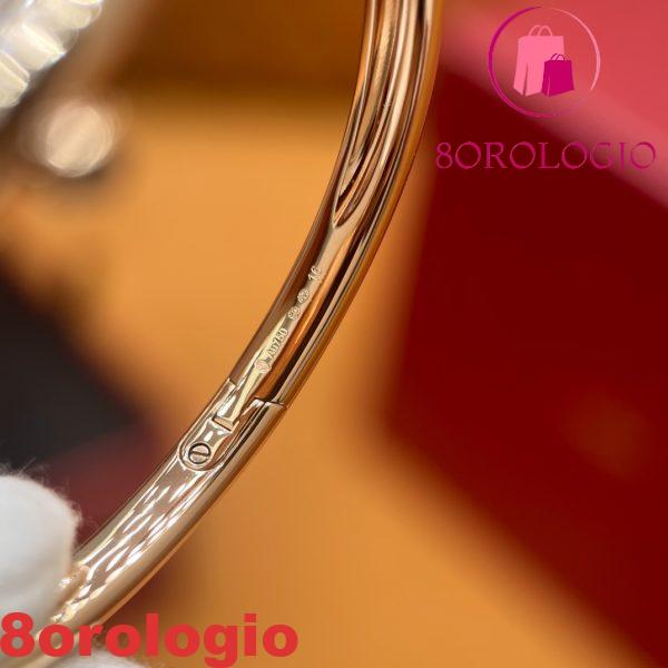 Cartier Baignoire Small Modello in Oro Rosa 18K Quadrante Argento Avvolto Lunetta in Moissanite Replica 1:1 Migliore (Misura del Polso 15, 16, 17cm) Orologio - immagine 3