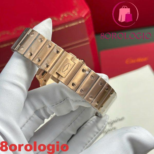 Cartier Santos De Cartier Oro Rosa Quadrante Bianco Modello Medio Miglior Replica BVF 35.1mm Orologio - immagine 3