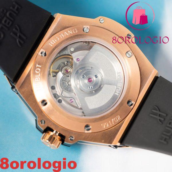 Replica Hublot Big Bang One Click King Gold Cassa 39mm Quadrante Nero Lunetta con Pietre CZ Orologio - immagine 3